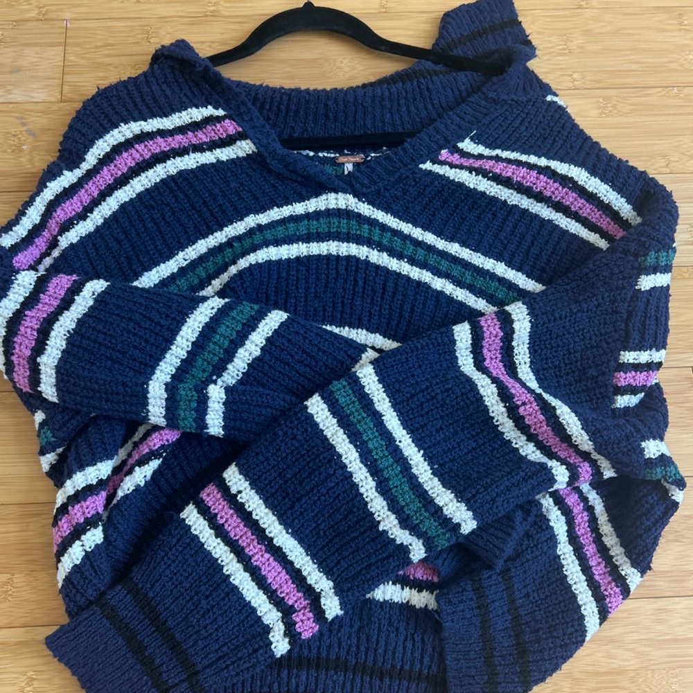Free people Striped Navy Sweater